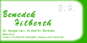 benedek hilberth business card